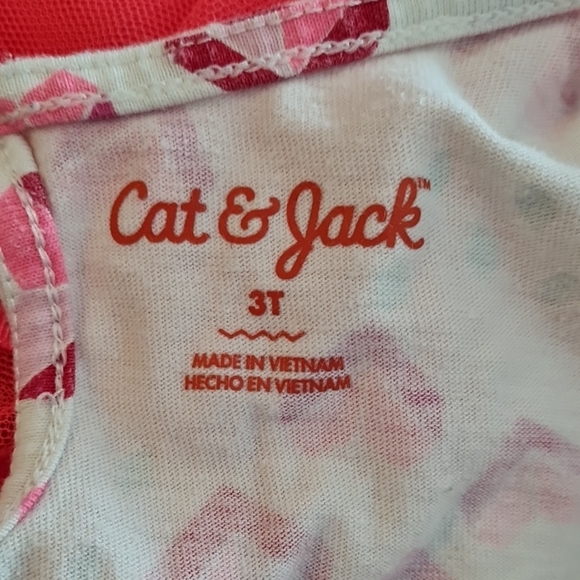 Pink Ruffled Tiered Midi Sundress by Cat & Jack, GUC, 3T, hearts, Girl's dress - Picture 2 of 4